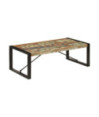 Măsuță de cafea, 120 x 60 x 40 cm, lemn reciclat, cu aspect industrial - WOODBB475