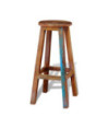 Scaun masă bar multicolor vintage, din lemn masiv reciclat, fără spătar, 1 buc. Scaun masă bar multicolor vintage, din lemn masiv reciclat, fără spătar, 1 buc.