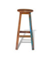 Scaun masă bar multicolor vintage, din lemn masiv reciclat, fără spătar, 1 buc. Scaun masă bar multicolor vintage, din lemn masiv reciclat, fără spătar, 1 buc.
