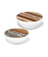 Măsuță cafea set 2 piese, din lemn masiv reciclat, formă de bol, 60 x 60 x 30 cm / 50 x 50 x 25 cm Măsuță cafea set 2 piese, din lemn masiv reciclat, formă de bol, 60 x 60 x 30 cm / 50 x 50 x 25 cm
