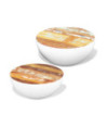 Măsuță cafea set 2 piese, din lemn masiv reciclat, formă de bol, 60 x 60 x 30 cm / 50 x 50 x 25 cm Măsuță cafea set 2 piese, din lemn masiv reciclat, formă de bol, 60 x 60 x 30 cm / 50 x 50 x 25 cm