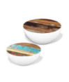 Măsuță cafea set 2 piese, din lemn masiv reciclat, formă de bol, 60 x 60 x 30 cm / 50 x 50 x 25 cm Măsuță cafea set 2 piese, din lemn masiv reciclat, formă de bol, 60 x 60 x 30 cm / 50 x 50 x 25 cm
