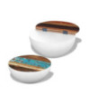 Măsuță cafea set 2 piese, din lemn masiv reciclat, formă de bol, 60 x 60 x 30 cm / 50 x 50 x 25 cm Măsuță cafea set 2 piese, din lemn masiv reciclat, formă de bol, 60 x 60 x 30 cm / 50 x 50 x 25 cm