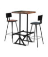 Set mobilier de bar, 3 piese, multicolor, lemn reciclat, cu aspect retro - WOODBB494 Set mobilier de bar, 3 piese, multicolor, lemn reciclat, cu aspect retro - WOODBB494