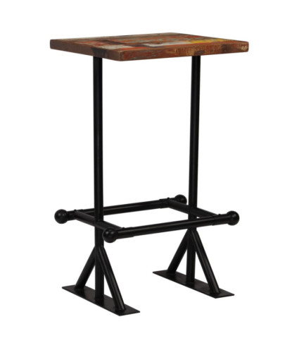 Set mobilier de bar, 3 piese, multicolor, lemn reciclat, cu aspect retro - WOODBB494