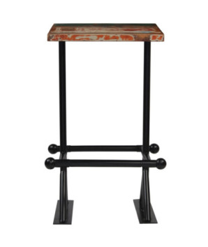 Set mobilier de bar, 3 piese, multicolor, lemn reciclat, cu aspect retro - WOODBB494