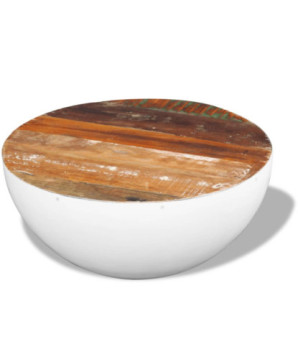 Măsuță de cafea în formă de bol 60x60x30 cm lemn reciclat - WOODBB496