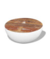 Măsuță de cafea în formă de bol 60x60x30 cm lemn reciclat - WOODBB496 Măsuță de cafea în formă de bol 60x60x30 cm lemn reciclat - WOODBB496