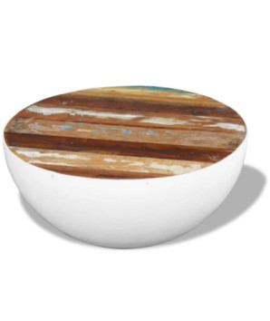 Măsuță de cafea în formă de bol 60x60x30 cm lemn reciclat - WOODBB496