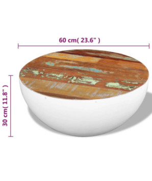 Măsuță de cafea în formă de bol 60x60x30 cm lemn reciclat - WOODBB496