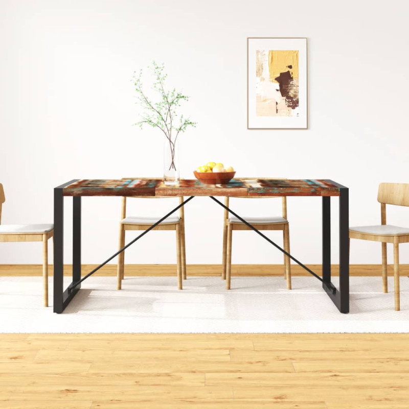 Masă de bucătărie, 180 cm, lemn reciclat, cu aspect industrial Masă de bucătărie, 180 cm, lemn reciclat, cu aspect industrial