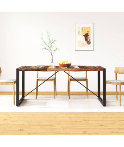 Masă de bucătărie, 180 cm, lemn reciclat, cu aspect industrial