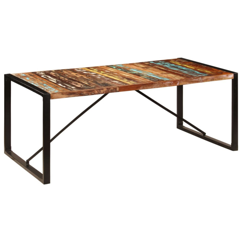 Masă de bucătărie, 200 x 100 x 75 cm, lemn reciclat, cu aspect retro - WOODBB499 Masă de bucătărie, 200 x 100 x 75 cm, lemn reciclat, cu aspect retro - WOODBB499