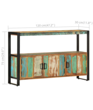 Servantă, 120 x 30 x 75 cm, lemn reciclat, cu aspect vintage - WOODBB508