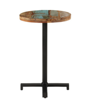 Masă de bistro, Ø50x75 cm, lemn reciclat, rotundă - WOODBB512