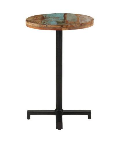 Masă de bistro, Ø50x75 cm, lemn reciclat, rotundă - WOODBB512