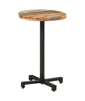 Masă de bistro, Ø50x75 cm, lemn reciclat, rotundă - WOODBB512