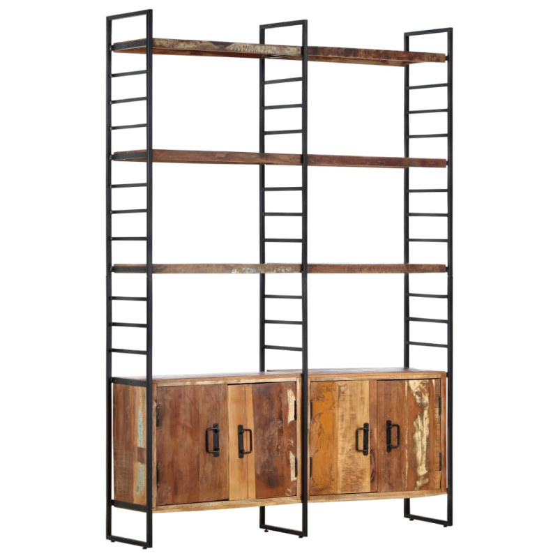 Bibliotecă aspect industrial, din lemn masiv reciclat, cu 6 rafturi și 4 dulapuri, 124 x 30 x 180 cm, handmade Bibliotecă aspect industrial, din lemn masiv reciclat, cu 6 rafturi și 4 dulapuri, 124 x 30 x 180 cm, handmade