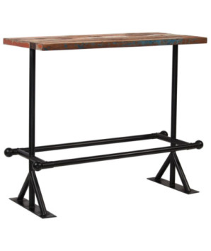 Set mobilier de bar, 5 piese, multicolor, lemn reciclat, cu aspect retro - WOODBB68