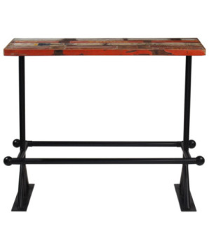 Set mobilier de bar, 5 piese, multicolor, lemn reciclat, cu aspect retro - WOODBB68