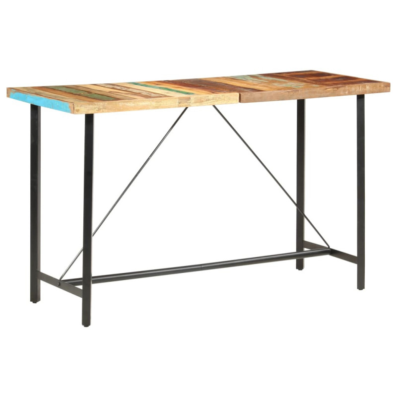 Masă bar din lemn masiv reciclat, dreptunghiulară, 180 x 70 x 107 cm Masă bar din lemn masiv reciclat, dreptunghiulară, 180 x 70 x 107 cm