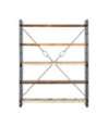 Bibliotecă cu 5 rafturi, 140 x 30 x 180 cm, lemn reciclat, cu aspect industrial - WOODBB524 Bibliotecă cu 5 rafturi, 140 x 30 x 180 cm, lemn reciclat, cu aspect industrial - WOODBB524