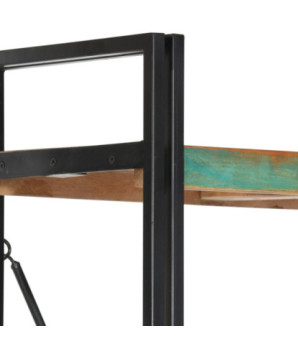 Bibliotecă cu 5 rafturi, 140 x 30 x 180 cm, lemn reciclat, cu aspect industrial - WOODBB524