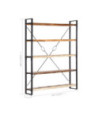 Bibliotecă cu 5 rafturi, 140 x 30 x 180 cm, lemn reciclat, cu aspect industrial - WOODBB524 Bibliotecă cu 5 rafturi, 140 x 30 x 180 cm, lemn reciclat, cu aspect industrial - WOODBB524