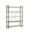 Bibliotecă cu 5 rafturi, 140 x 30 x 180 cm, lemn reciclat, cu aspect industrial - WOODBB524 Bibliotecă cu 5 rafturi, 140 x 30 x 180 cm, lemn reciclat, cu aspect industrial - WOODBB524