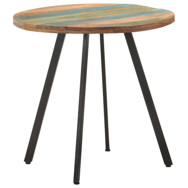 Masă rotundă de bucătărie pentru 2 persoane, aspect industrial, din lemn masiv reciclat, 80 x 75 cm Masă rotundă de bucătărie pentru 2 persoane, aspect industrial, din lemn masiv reciclat, 80 x 75 cm