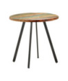 Masă rotundă de bucătărie pentru 2 persoane, aspect industrial, din lemn masiv reciclat, 80 x 75 cm Masă rotundă de bucătărie pentru 2 persoane, aspect industrial, din lemn masiv reciclat, 80 x 75 cm