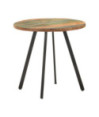 Masă rotundă de bucătărie pentru 2 persoane, aspect industrial, din lemn masiv reciclat, 80 x 75 cm Masă rotundă de bucătărie pentru 2 persoane, aspect industrial, din lemn masiv reciclat, 80 x 75 cm