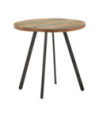 Masă rotundă de bucătărie pentru 2 persoane, aspect industrial, din lemn masiv reciclat, 80 x 75 cm Masă rotundă de bucătărie pentru 2 persoane, aspect industrial, din lemn masiv reciclat, 80 x 75 cm