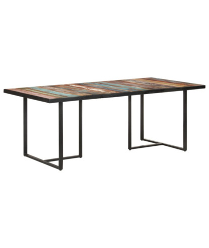 Masă de bucătărie, 200 cm, lemn reciclat, cu aspect industrial - WOODBB530