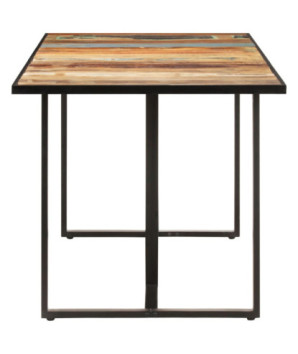 Masă de bucătărie, 200 cm, lemn reciclat, cu aspect industrial - WOODBB530