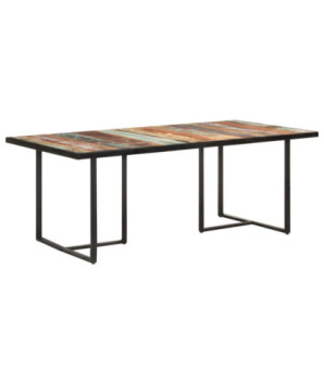 Masă de bucătărie, 200 cm, lemn reciclat, cu aspect industrial - WOODBB530