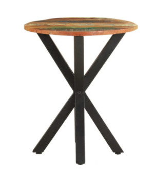 Masă laterală, 48x48x56 cm, lemn reciclat, cu aspect industrial - WOODBB531