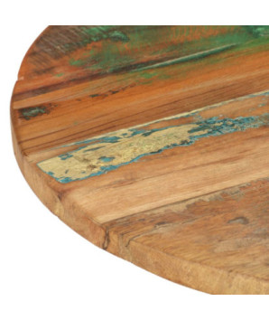 Masă laterală, 48x48x56 cm, lemn reciclat, cu aspect industrial - WOODBB531