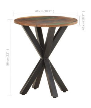 Masă laterală, 48x48x56 cm, lemn reciclat, cu aspect industrial - WOODBB531