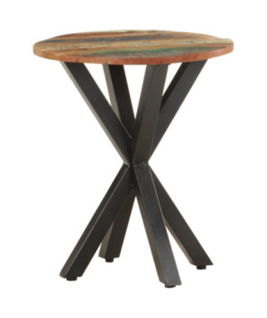 Masă laterală, 48x48x56 cm, lemn reciclat, cu aspect industrial - WOODBB531