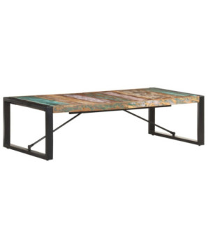Măsuță de cafea, 140 x 70 x 40 cm, lemn reciclat, cu aspect industrial - WOODBB534