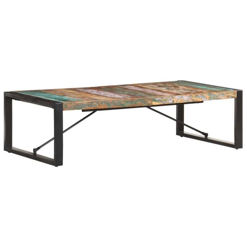 Măsuță de cafea, 140 x 70 x 40 cm, lemn reciclat, cu aspect industrial - WOODBB534