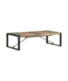Măsuță de cafea, 140 x 70 x 40 cm, lemn reciclat, cu aspect industrial - WOODBB534