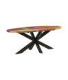 Masă de bucătărie, 200x100x75 cm, lemn reciclat, ovală - WOODBB536 Masă de bucătărie, 200x100x75 cm, lemn reciclat, ovală - WOODBB536