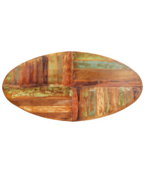 Masă de bucătărie, 200x100x75 cm, lemn reciclat, ovală - WOODBB536