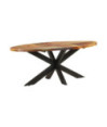 Masă de bucătărie, 200x100x75 cm, lemn reciclat, ovală - WOODBB536 Masă de bucătărie, 200x100x75 cm, lemn reciclat, ovală - WOODBB536