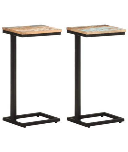 Mese laterale, 2 buc., 31,5x24,5x64,5 cm, lemn reciclat - WOODBB537