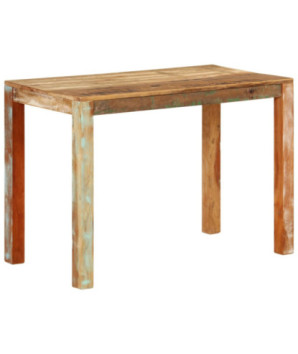 Masă de bucătărie pentru 4 persoane, aspect rustic, din lemn masiv reciclat, dreptunghiulară, 110x55x76 cm, handmade