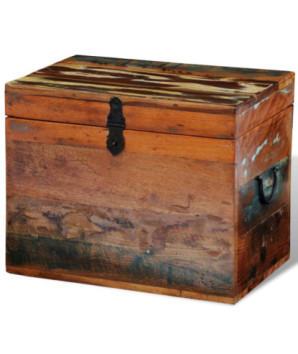 Ladă de depozitare din lemn reciclat, cu aspect antichizat - WOODBB71