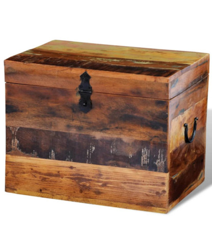 Ladă de depozitare din lemn reciclat, cu aspect antichizat - WOODBB71